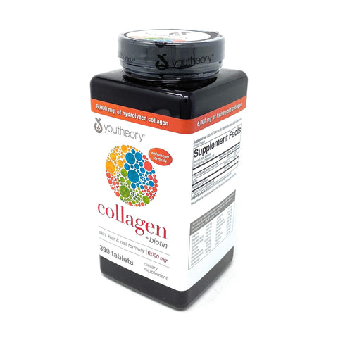 Youtheory Collagen Kolajen Plus Biotin 390 Tablets