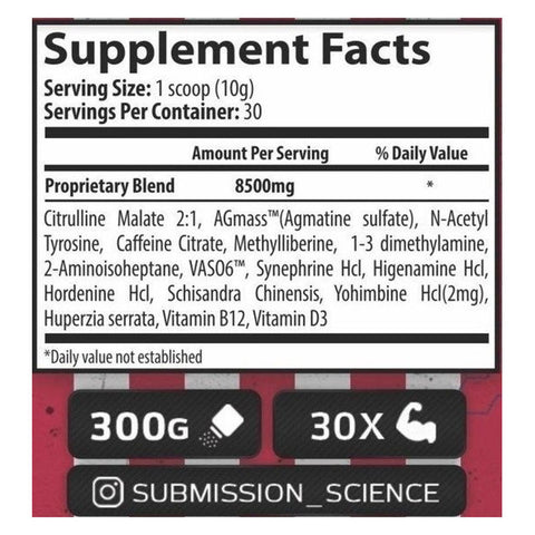 Submission Science Rocky KO Round 2 Dmaa Preworkout 300 g