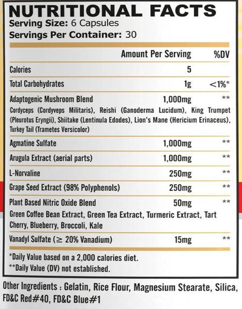 DEXTER JACKSON GOLD DNA PUMP BOOSTER (Agmatina Sulfate+Grape+Nitrix Oxide) 180 CAPS