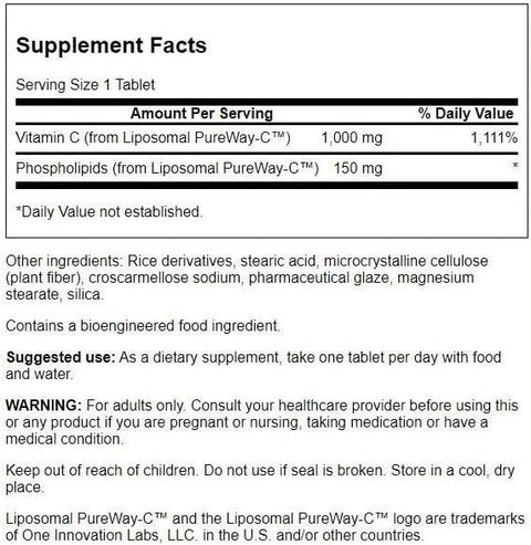 Swanson Liposomal Vitamin C Phospholipids 1000 mg 60 Tablets