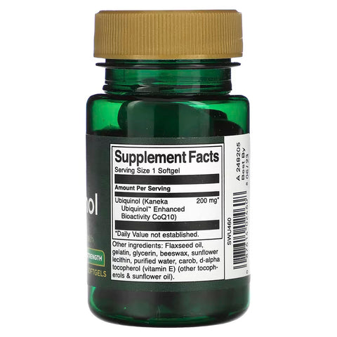 Swanson Ubiquinol Coenzyme Coq10 Q10 Maximum Strength 200 mg 30 Softgels