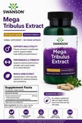 Swanson Vitamins Mega Tribulus terrestris Extract %20 saponins 250 mg 120 Vegan Capsules - Supplementhane