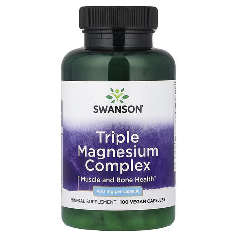 Swanson Triple Magnesium Complex, 400 mg 100 Vegan Caps
