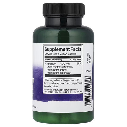 Swanson Triple Magnesium Complex, 400 mg 100 Vegan Caps