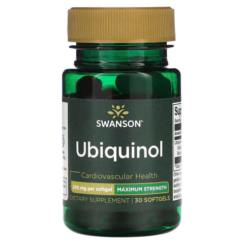 Swanson Ubiquinol Coenzyme Coq10 Q10 Maximum Strength 200 mg 30 Softgels