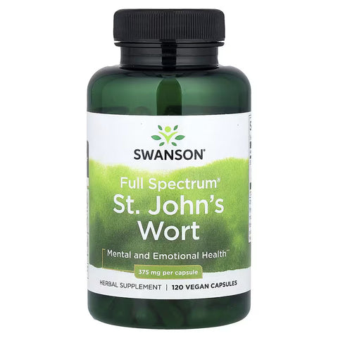 Swanson Full Spectrum St. John's Wort Mental and Emotional Health 375 mg 120 Vegan Caps