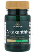 Swanson Astaxanthin Maximum Strength Immune Health and Antioxidant Support 12 mg, 30 Softgels