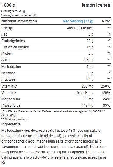 Scitec Nutrition Isotec Endurance 1000 gr -Maltodextrin Elektrolit karbonhidrat ve sıvı içeren izotonik içecek
