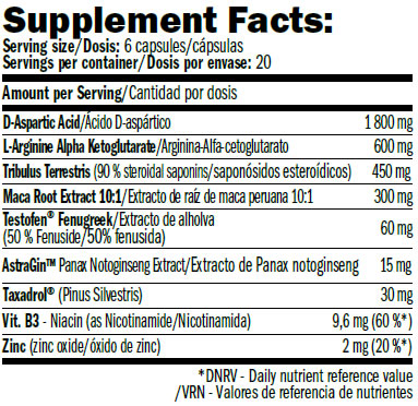 Amix Performance Tribulus+Maca+Arginine+Daa Aspartic acid TestoXT Booster 120 Caps