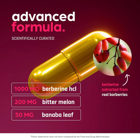 Artnaturals Berberine 1250mg for Weight Management with Bitter Melon and Banaba Leaf - HCl from Barberry Extract 60 Caps