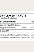 THORNE TRAACS Copper Bisglycinate Mineral Nerve & Skin Health 60 Caps
