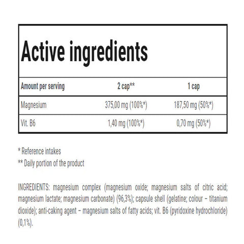 TREC MAGNE-100 Magnesium(Magnezyum+B6 Vitamin) SPORT 600 CAPS