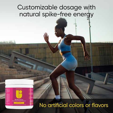 Universal U Boost & Focus Powder Energy and Cognitive B12 Niacin Choline L-Tyrosine Huperzine Beta Alanin Citrulline