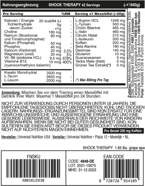 Universal Nutrition Shock Therapy All in one preworkout