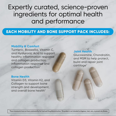 Universal U Mobility & Bone Joint & Cartilage Multivitamin Collagen Turmeric Glucosamine Chondroitin MSM 30 Packs