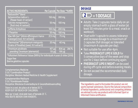 USN Phedra Cut Lipo Fat burner X Gold (Garcinia+Theanine ) 80 Caps