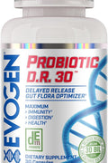 Evogen Probiotic D.R. lactobacillus Gut Flora Optimizer Immunity Digestion Health 30 Billion CFUs 30 Caps