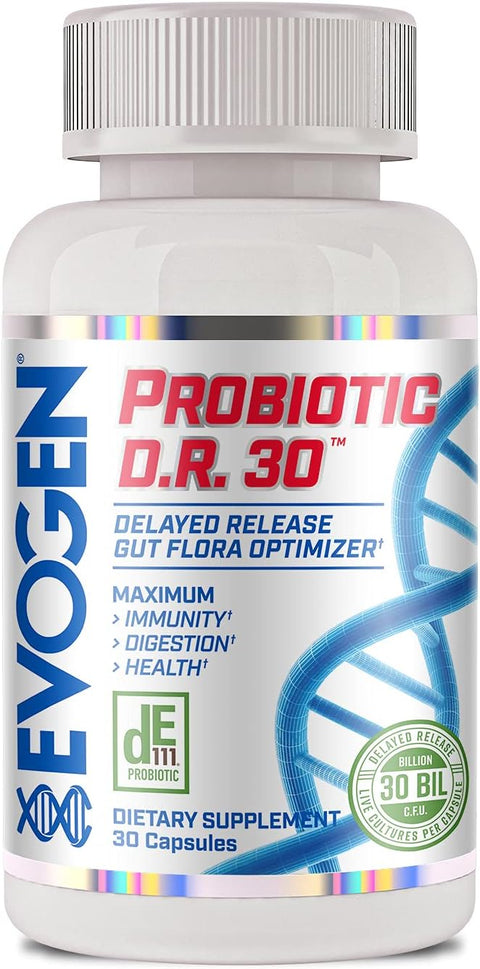 Evogen Probiotic D.R. lactobacillus Gut Flora Optimizer Immunity Digestion Health 30 Billion CFUs 30 Caps