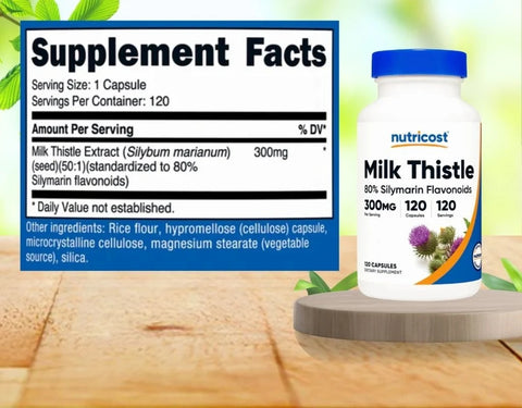 Nutricost Milk Thistle 80% 300 mg 120 Caps
