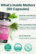 VINATURA Spearmint with DIM & Saw Palmetto Vitamin B5 Zinc Hair Women Health & Skin 60 Capsules