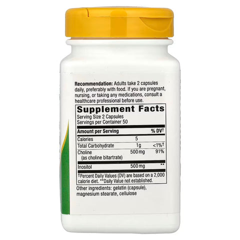 Nature's Way Choline &amp; Inositol, Supports Brain Health &amp; Cellular Energy 100 Caps
