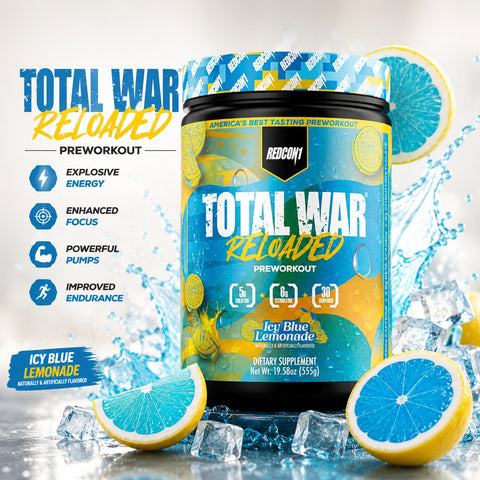 Redcon1 TOTAL WAR Reloaded Preworkout Icy Blue Lemon 555 g
