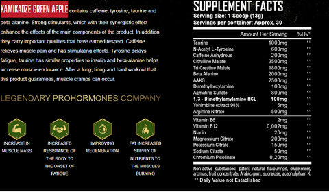 Warrior Labz KAMIKADZE DMHA-DMAA PREWORKOUT GREEN APPLE