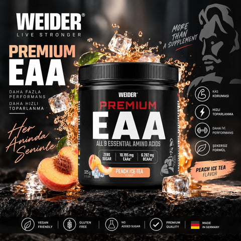 Weider Premium EAA Amino Acid All 9 Essential Amino acid 325 Gr - Peach Ice Tea