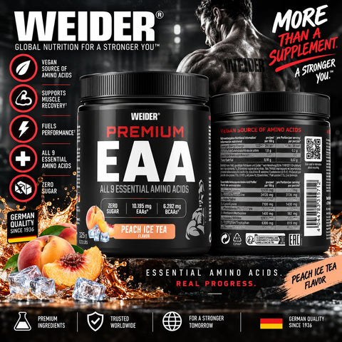 Weider Premium EAA Amino Acid All 9 Essential Amino acid 325 Gr - Peach Ice Tea