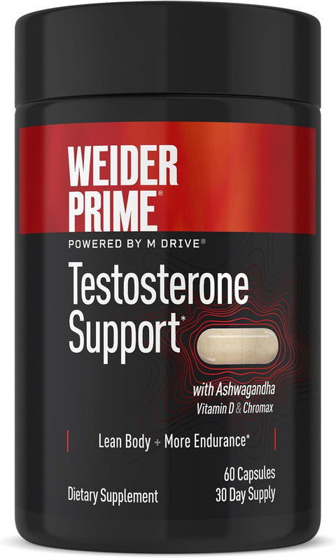 Weider Prime Support for Men Supports Energy Strength Focus Stress Lean Muscle 60 Capsules