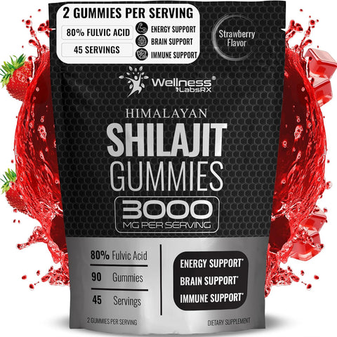 Wellness Labs Himalayan Shilajit for Women and Men Trace Minerals & Fulvic Acid 90 Gummies