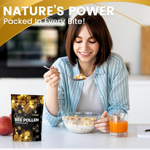 Wellnees Labs Organic Bee Pollen Arı poleni Immune Boost Digestive Proteins Vitamins Mineral