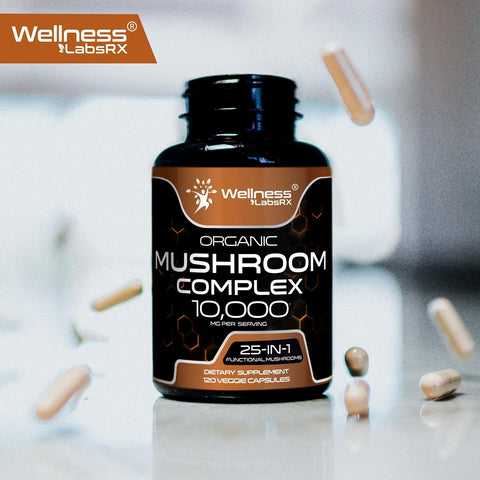 WELLNESS LABS Reishi Mushroom 10:1 Extract Lions Mane Turkey Tail 120 Caps