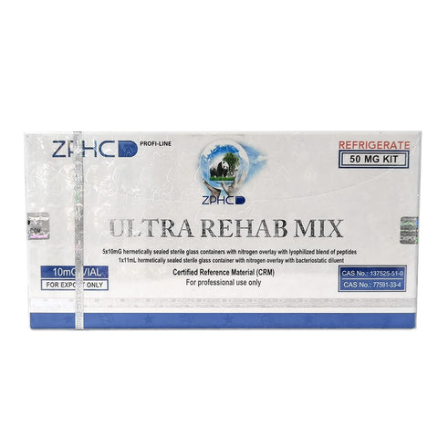 Zphc Ultra Rehab Mix  50 mg BPC-157 5 mg + TB-500 5 mg 5 vials × 10 mg